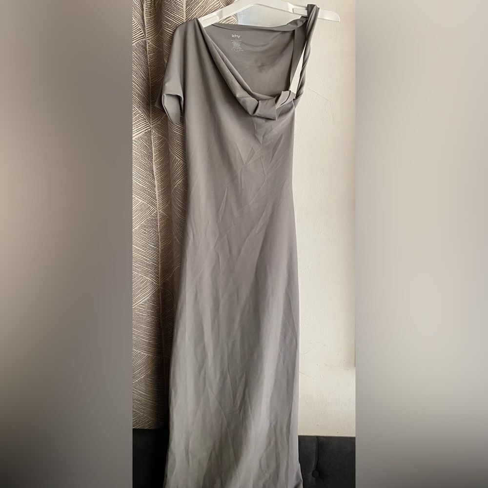 NWT Kylie Jenner KHY Stretch Twist Maxi Dress Gray Size XXS - Picture 6 of 14